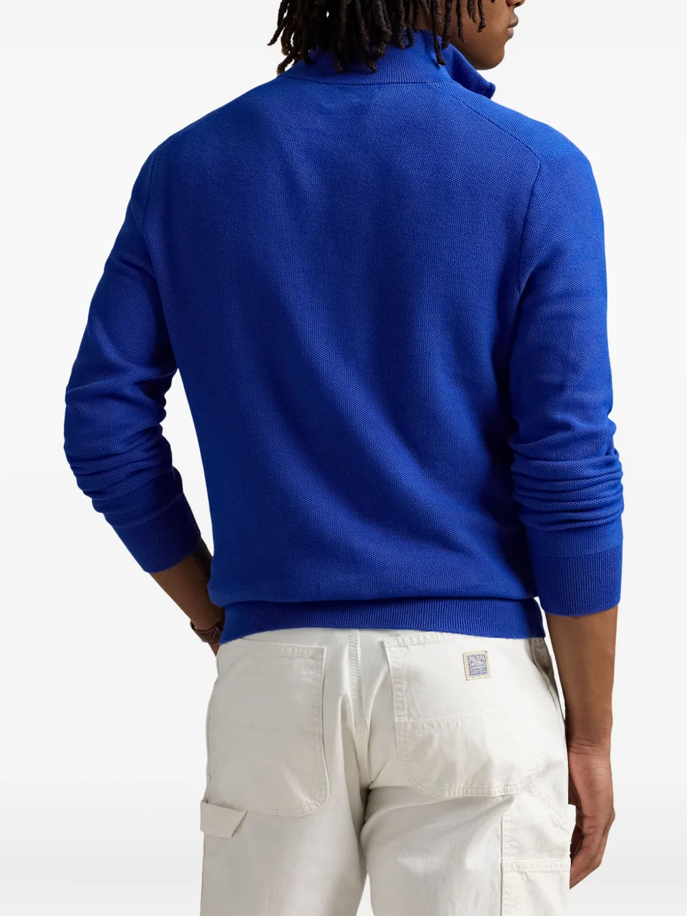 Polo Ralph Lauren quarter-zip cotton sweater Blauw
