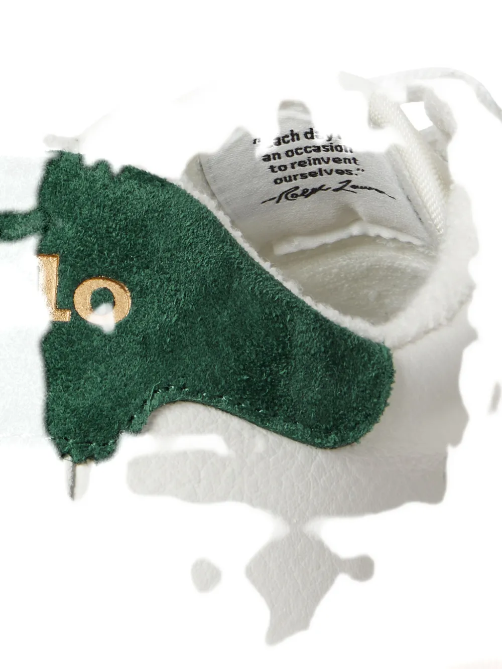 Polo Ralph Lauren suede-panels leather sneakers Wit