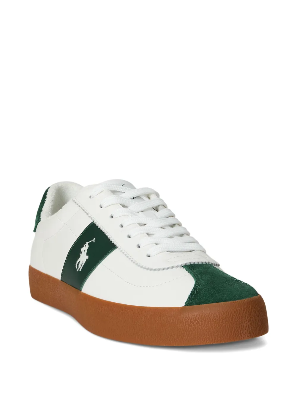 Polo Ralph Lauren suede-panels leather sneakers Wit