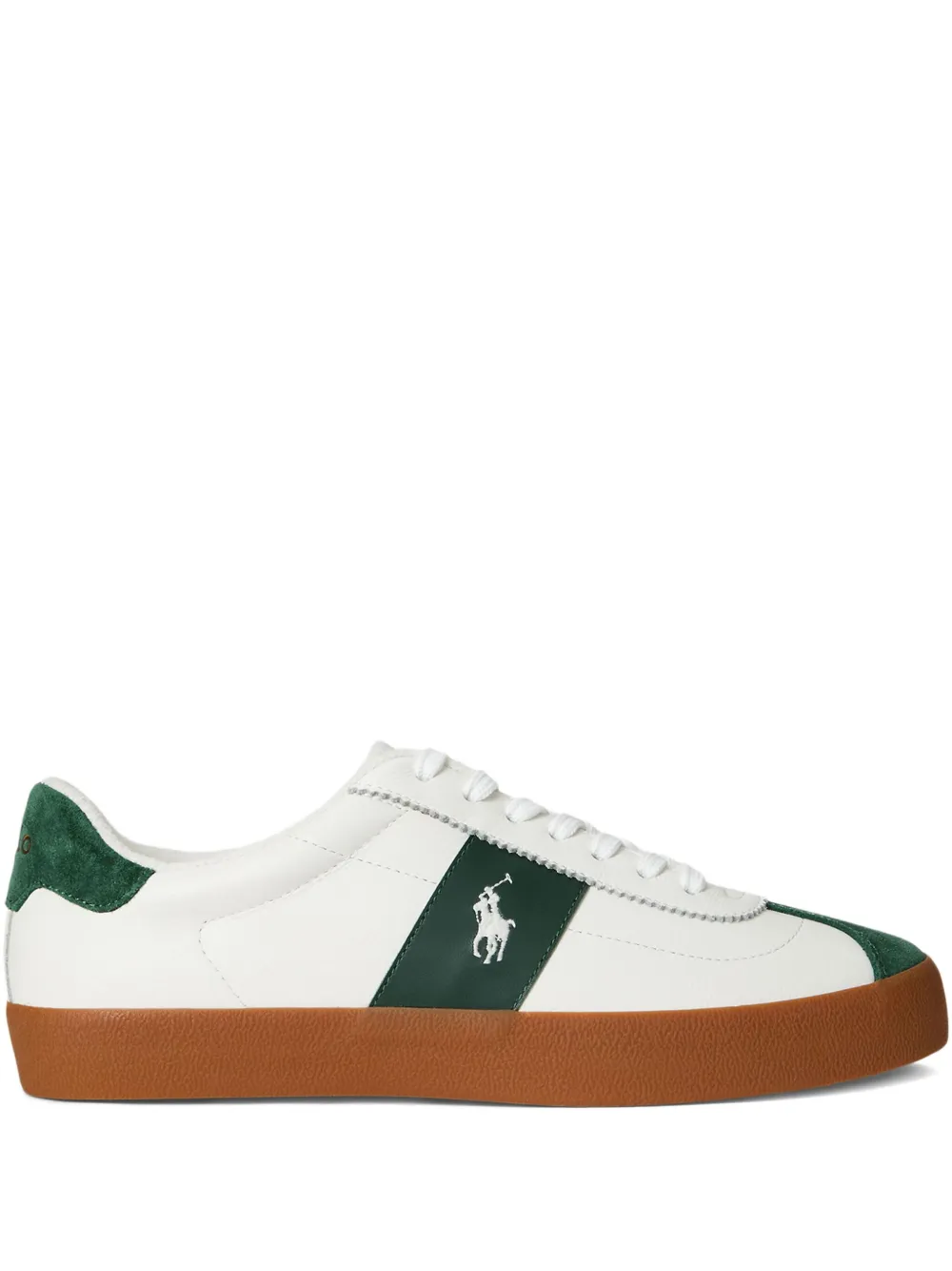 Polo Ralph Lauren suede-panels leather sneakers Wit