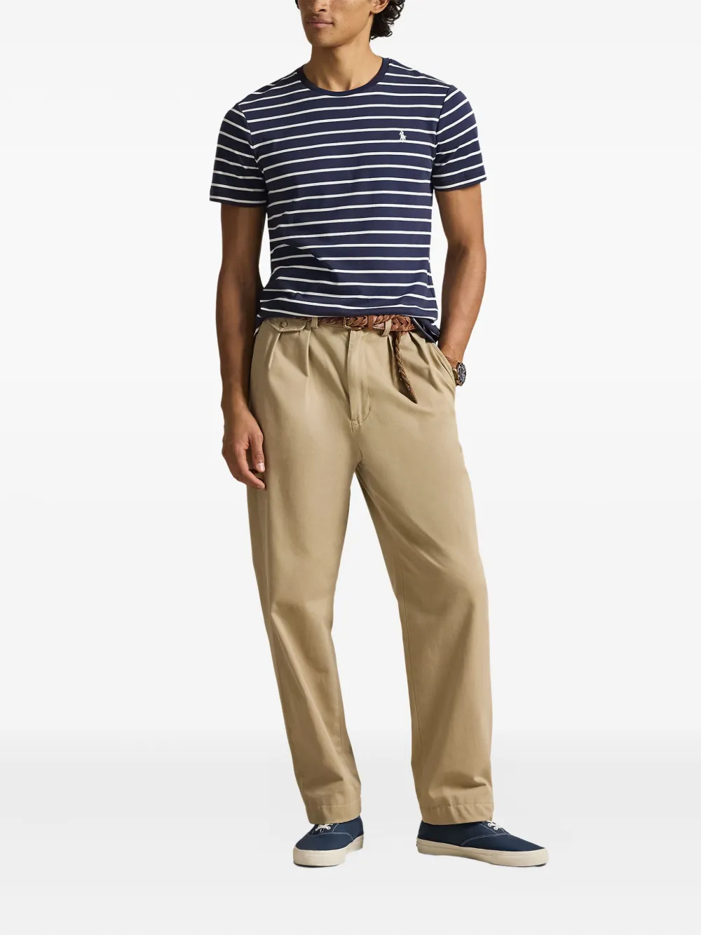 Polo Ralph Lauren striped logo T-shirt Blauw