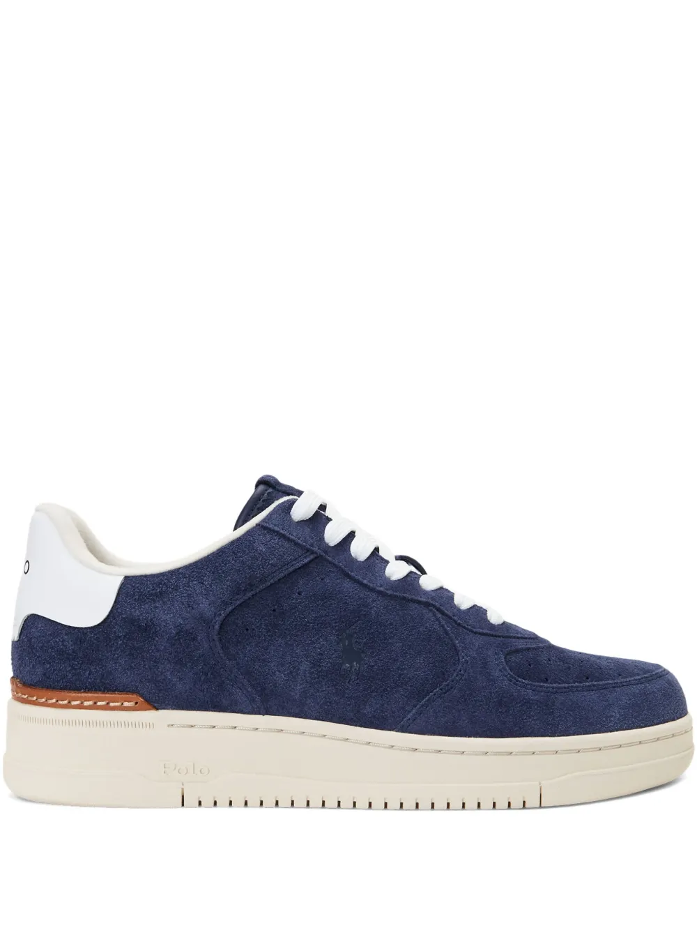 Polo Ralph Lauren suede-panels leather sneakers Wit