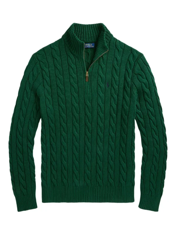 Polo Ralph Lauren ケーブルニット ジップセーター | グリーン 