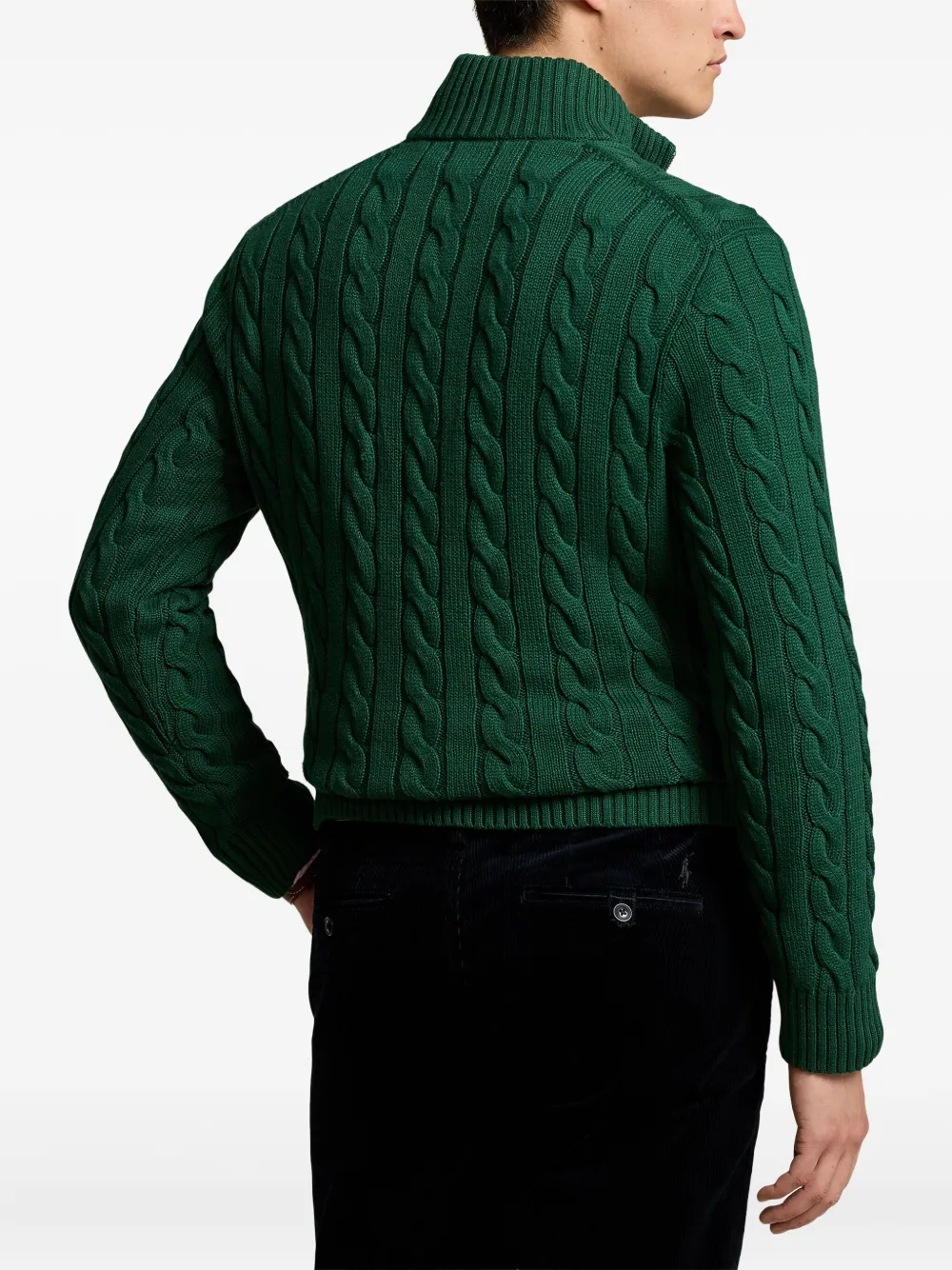 Polo Ralph Lauren cable-knit zip sweater Groen