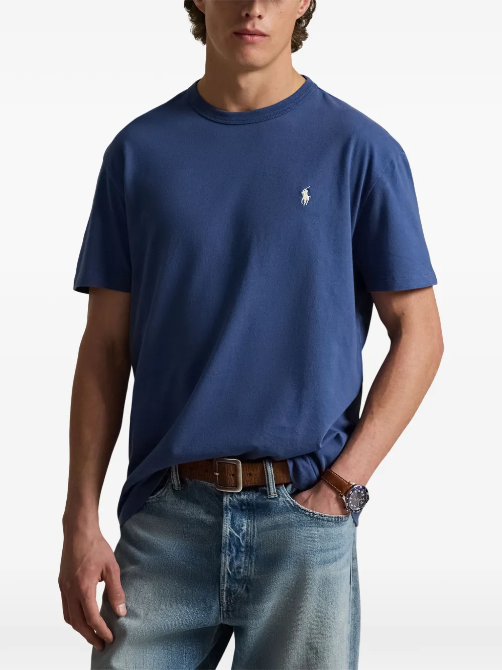 Polo Ralph Lauren T-shirt met ronde hals en logo Blauw