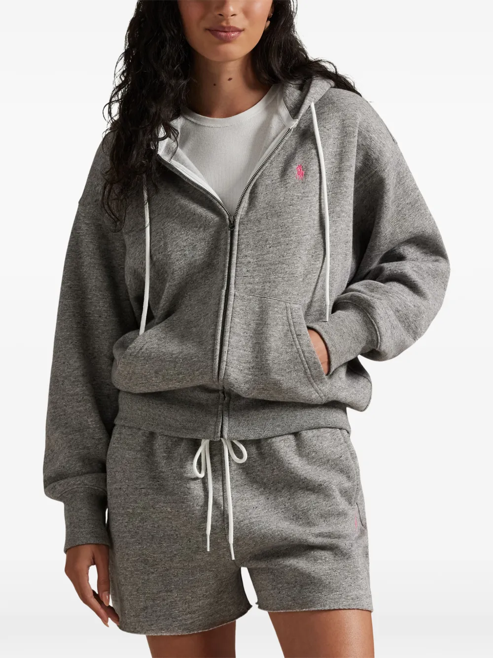 Polo Ralph Lauren Pink Pony zip-up hoodie Grijs