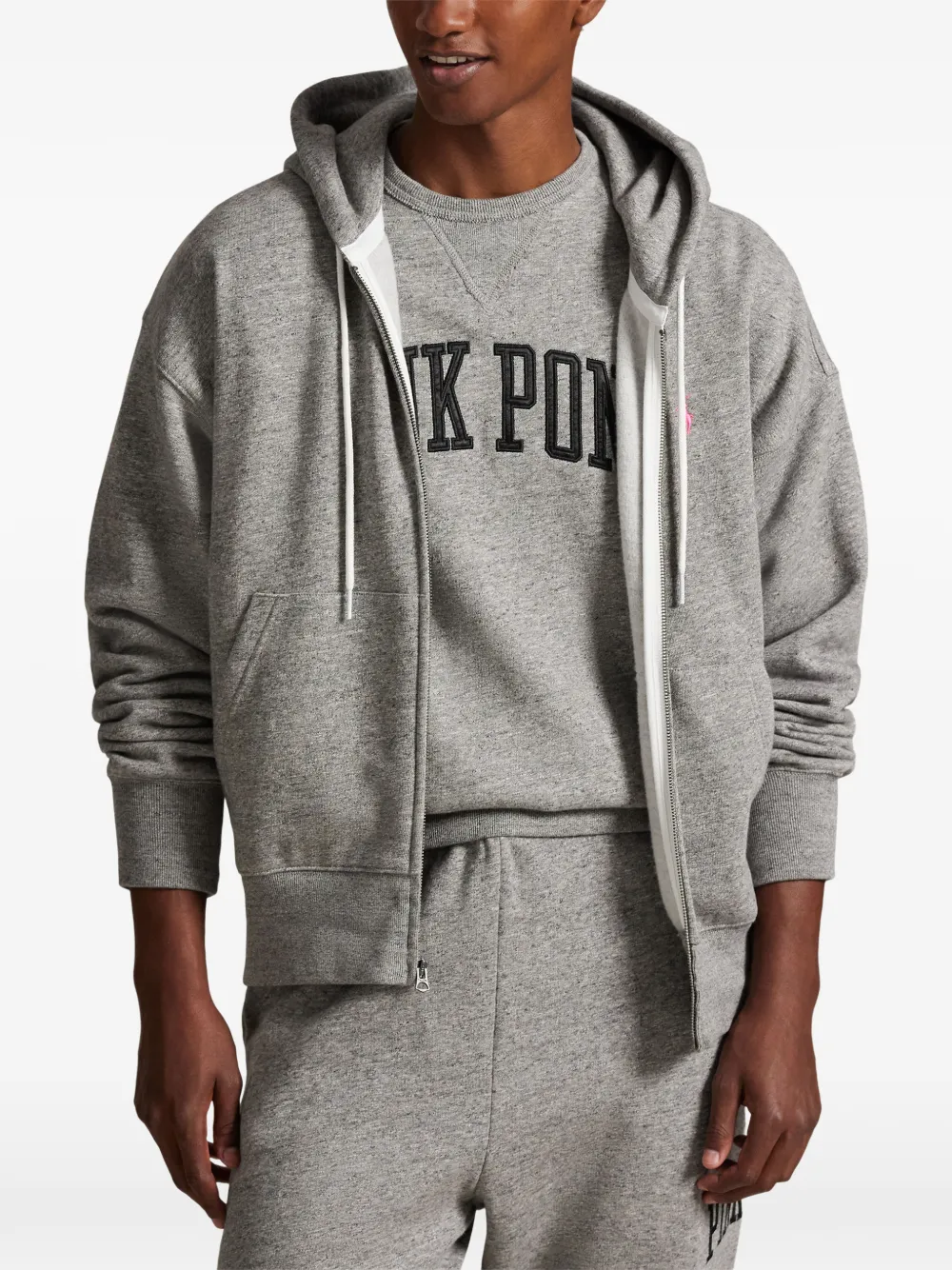 Polo Ralph Lauren Pink Pony zip-up hoodie Grijs