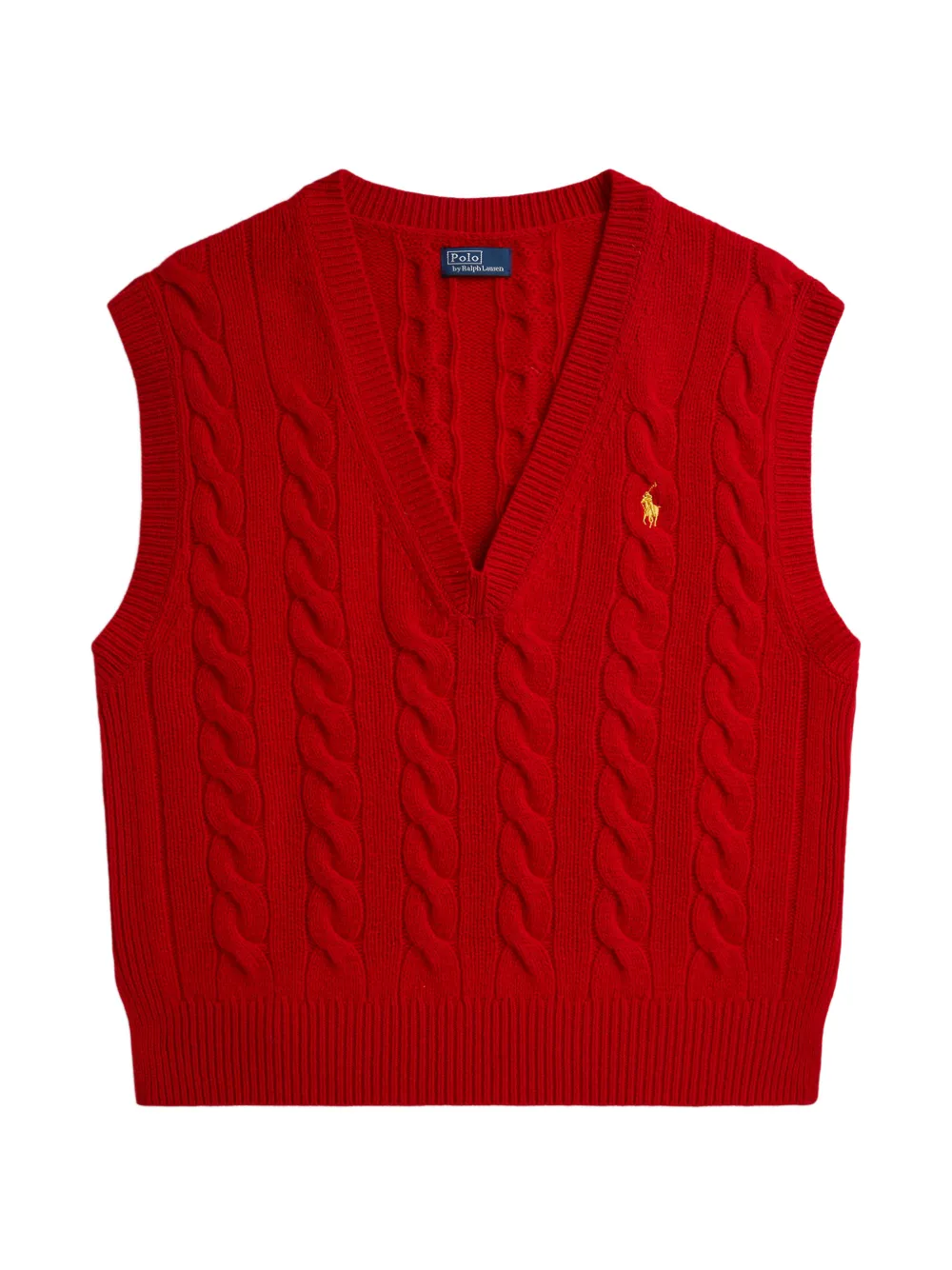 Polo Ralph Lauren cable-knit v-neck sweater - Rosso