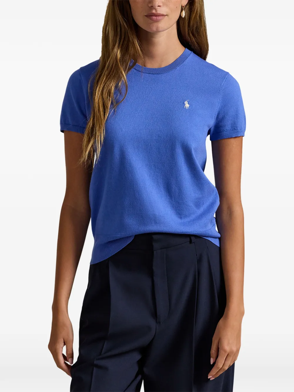 Polo Ralph Lauren Short-sleeve Knit Top in Blue, view 3