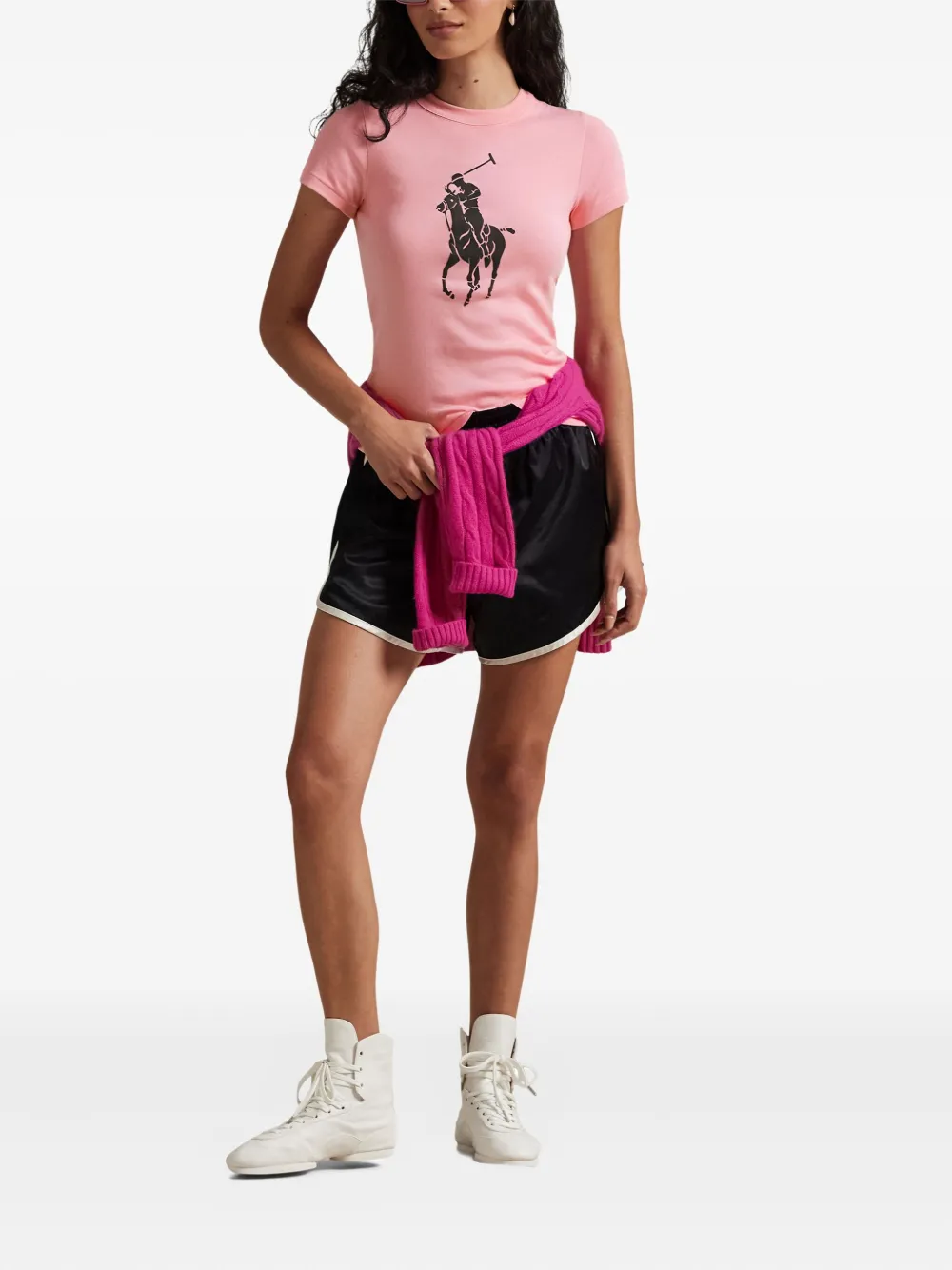 Polo Ralph Lauren Pink Pony Graphic Crew-neck T-shirt In Multi