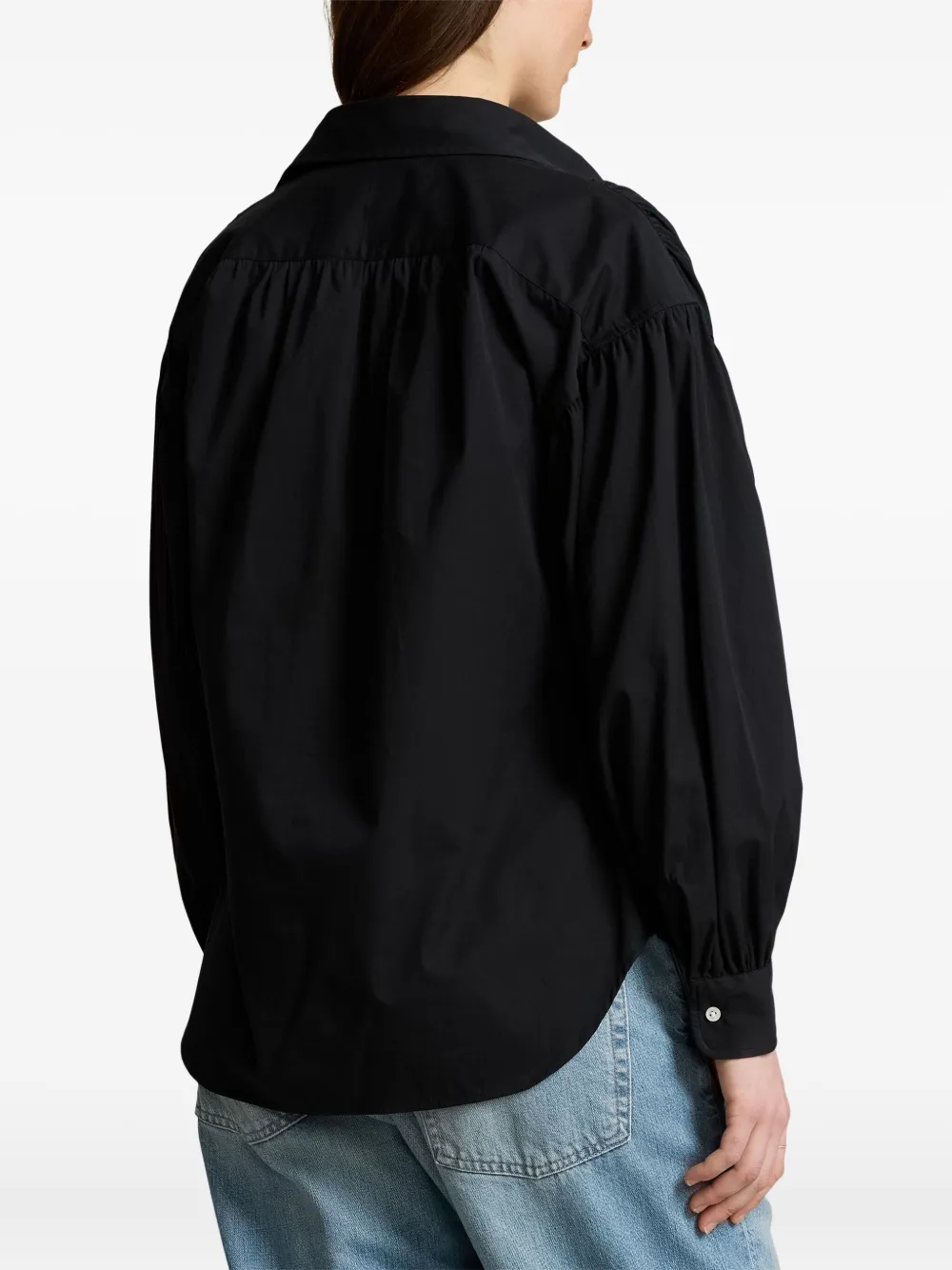 Polo Ralph Lauren Balloon-sleeve Shirt In Black