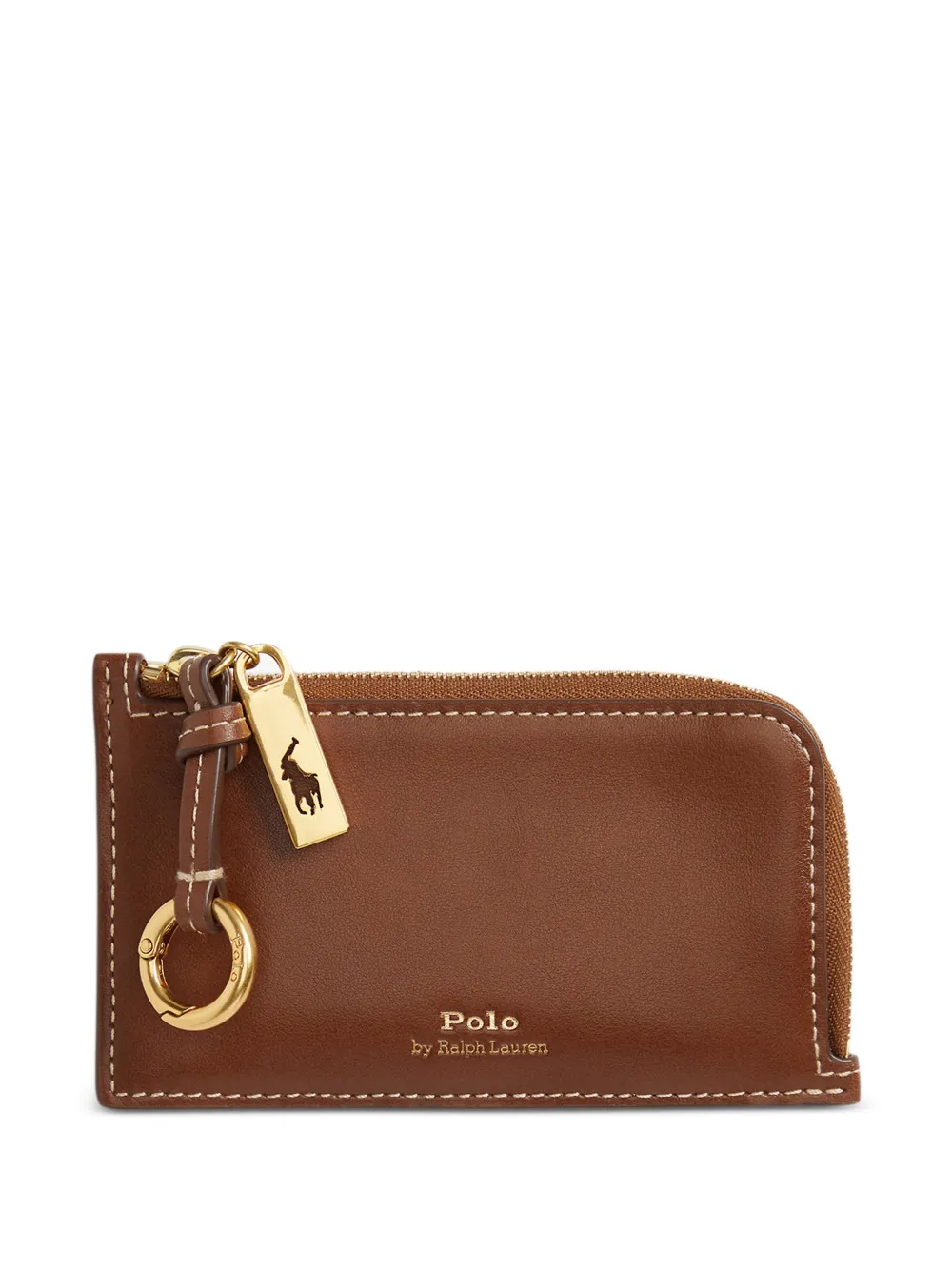 Polo Ralph Lauren zip leather wallet - Marrone