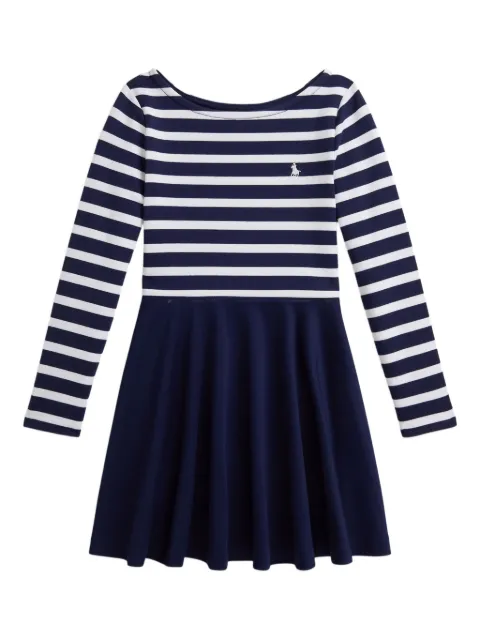 POLO RALPH LAUREN KIDS striped logo-detail dress