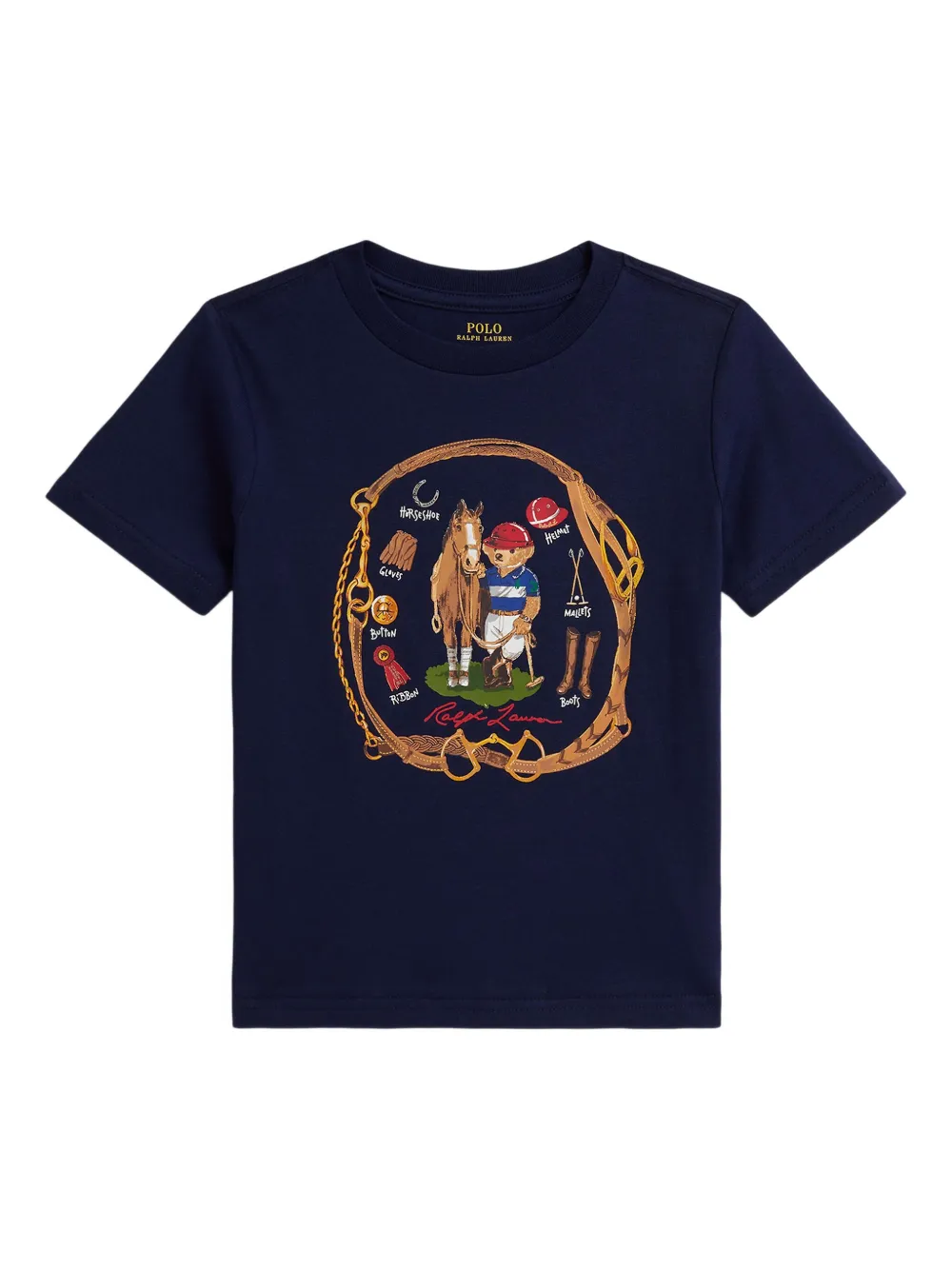 POLO RALPH LAUREN KIDS T-shirt con motivo Polo Bear - Blu
