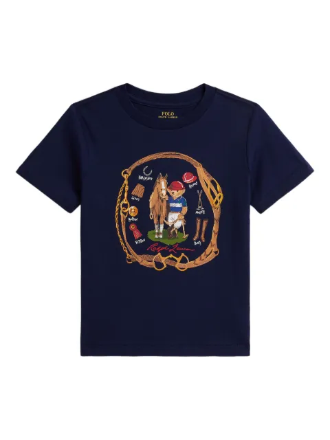 POLO RALPH LAUREN KIDS تيشيرت 'بولو بير' بطبعة فروسية جرافيك