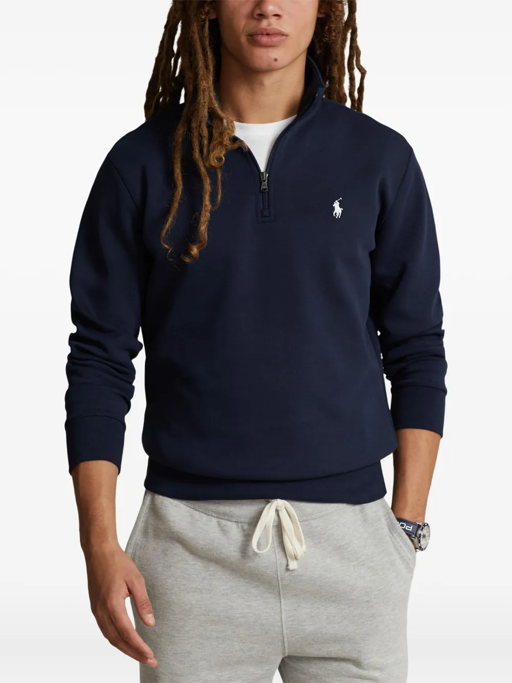 Polo Ralph Lauren Sweater met borduurwerk en rits Blauw