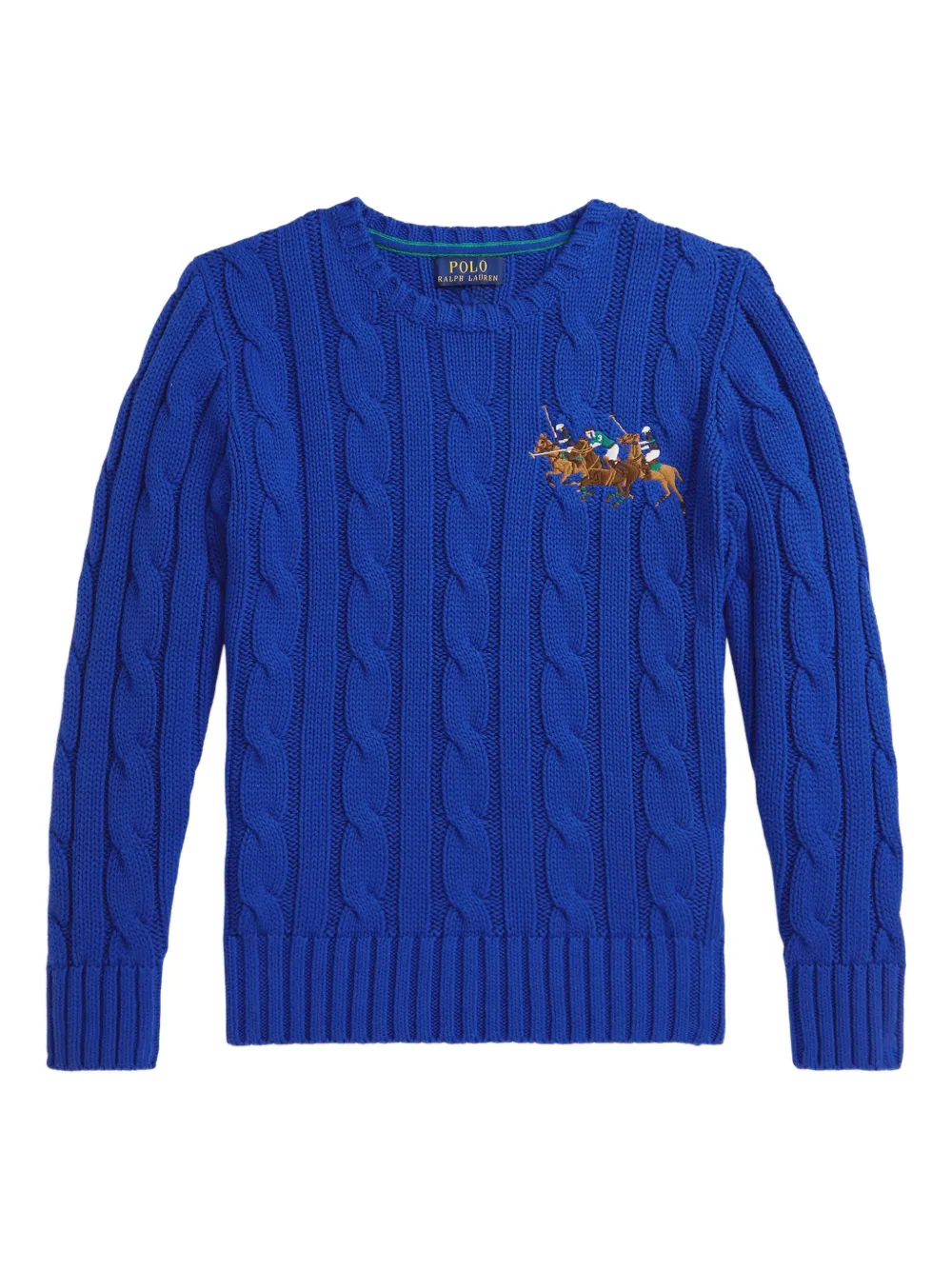 POLO RALPH LAUREN KIDS Pullover mit Zopfmuster - Blau
