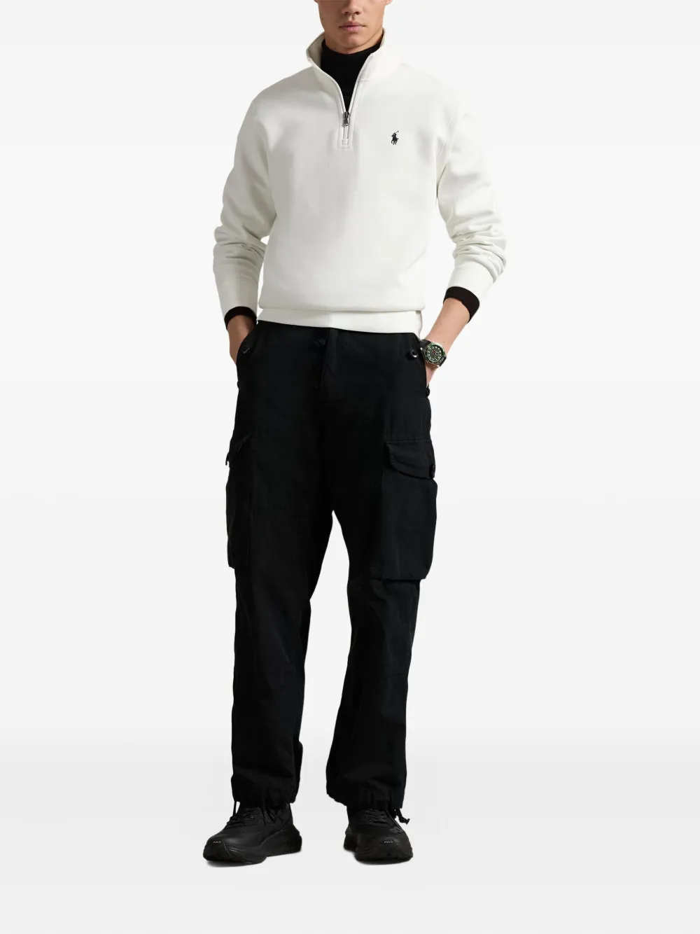 Polo Ralph Lauren Sweater met borduurwerk en rits Wit