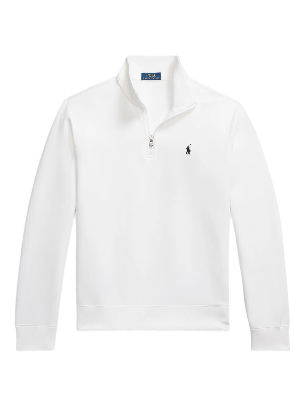 Polo Ralph Lauren Felpa con ricamo e mezza zip - Bianco