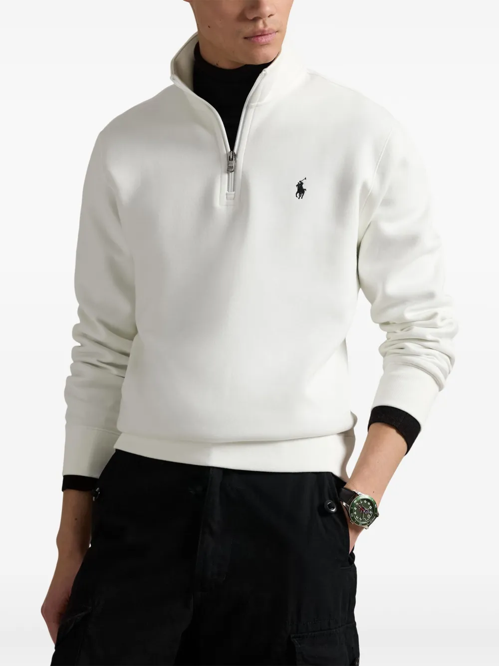 Polo Ralph Lauren Sweater met borduurwerk en rits Wit