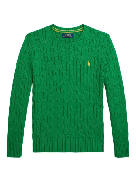 POLO RALPH LAUREN KIDS sueter con tejido de ocho y logo bordado