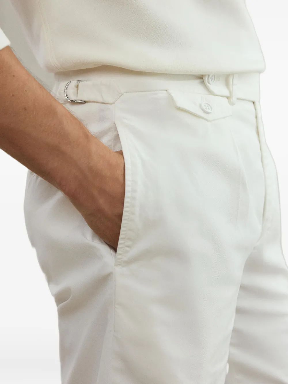 Ralph Lauren Purple Label Chino shorts met geplooid detail Wit