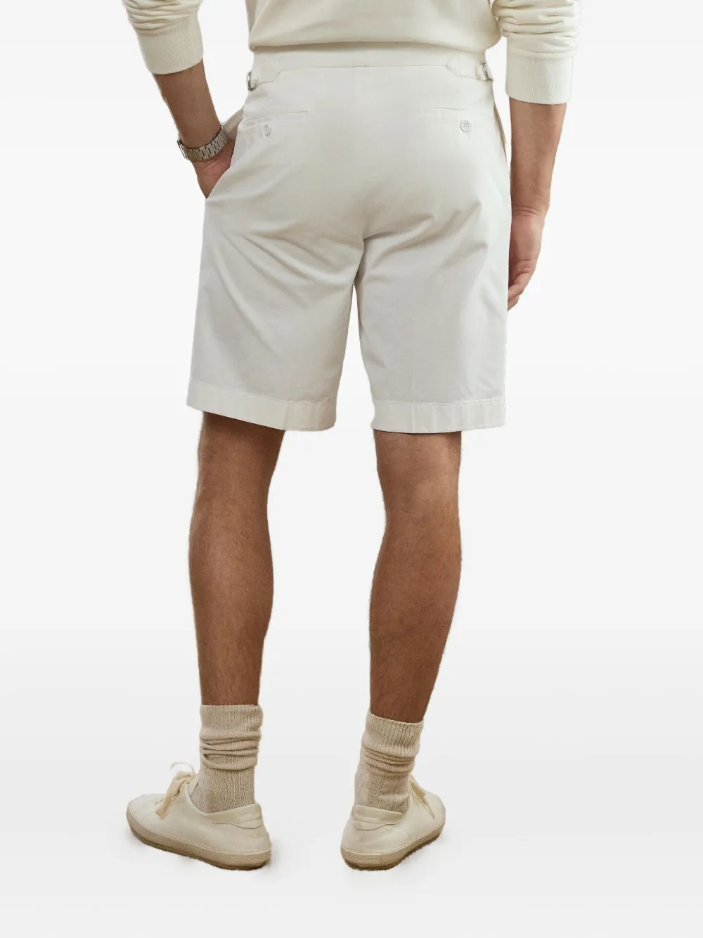 Ralph Lauren Purple Label Chino shorts met geplooid detail Wit