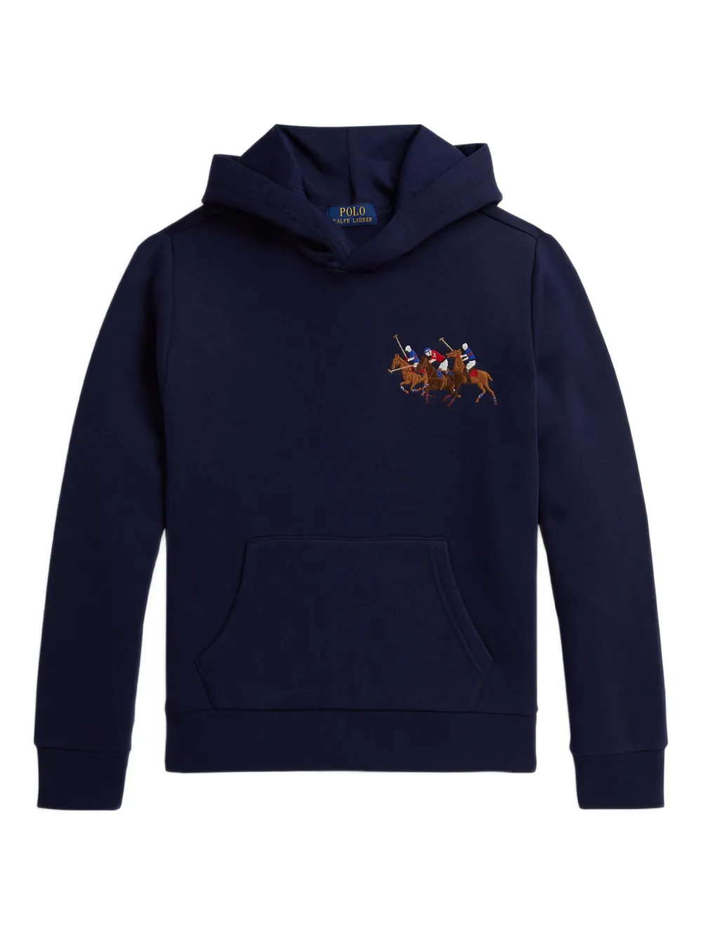 POLO RALPH LAUREN KIDS Felpa con ricamo e cappuccio - Blu
