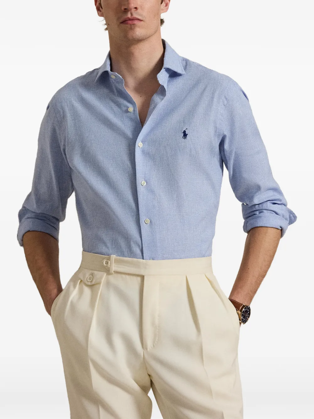 Polo Ralph Lauren Overhemd met geborduurd logo Blauw