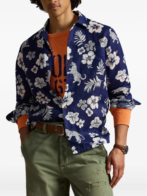 Polo Ralph Lauren Jaguar tropical-print Shirt | Blue | FARFETCH