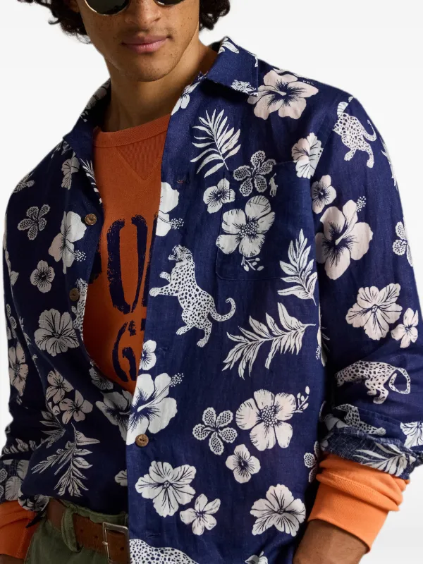 Polo Ralph Lauren Jaguar tropical-print Shirt | Blue | FARFETCH