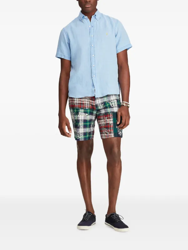 Polo Ralph Lauren button-down short-sleeve Shirt | Blue | FARFETCH SG
