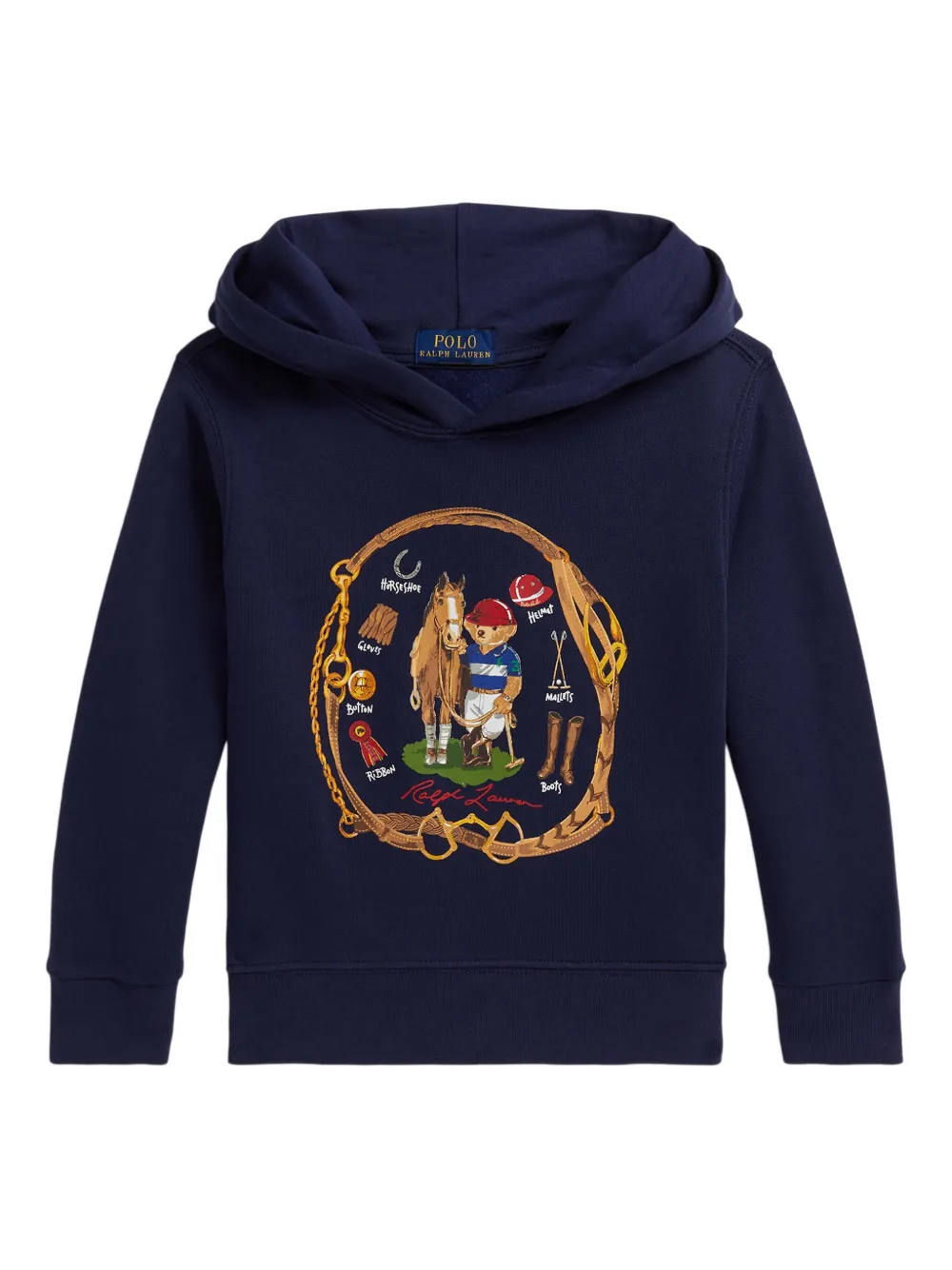 POLO RALPH LAUREN KIDS Felpa con stampa Polo Bear - Blu