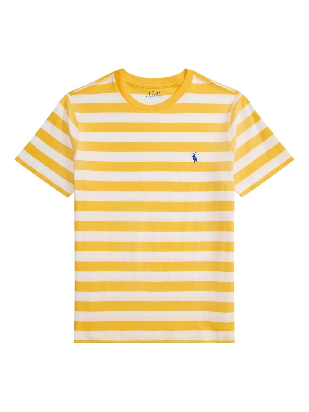 POLO RALPH LAUREN KIDS T-shirt a righe con logo ricamato - Giallo