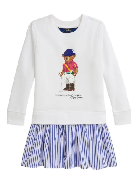 POLO RALPH LAUREN KIDS vestido con motivo Polo Bear