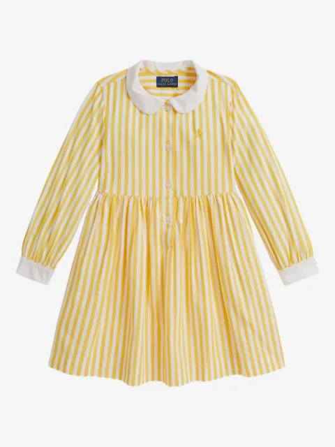 POLO RALPH LAUREN KIDS vestido manga larga con rayas estampadas