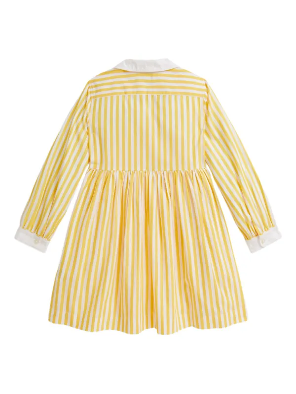 Ralph Lauren Girls Striped Poplin Shirt Dress in Yellow 5 Yrs Ralph Lauren Girls Striped Poplin Shirt Dress in Yellow 5 Yrs
