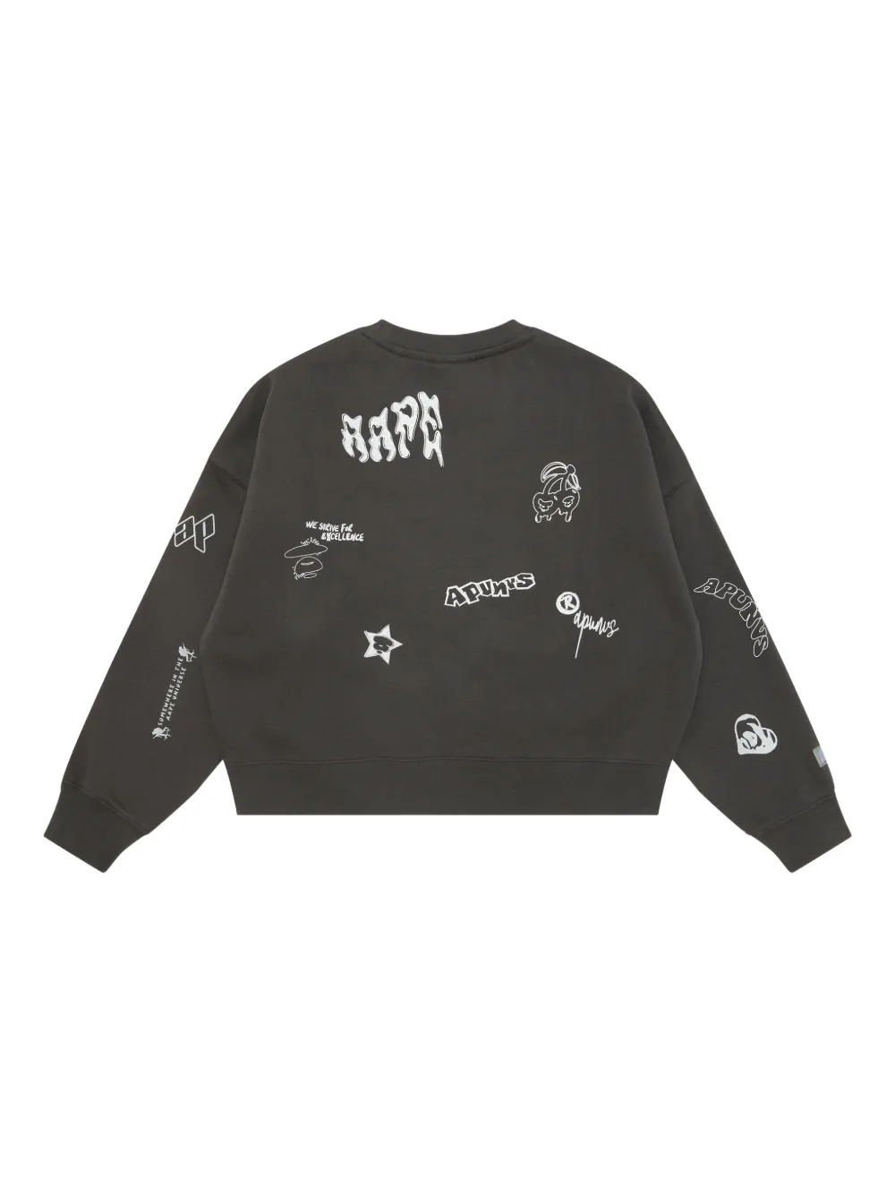 Aape By A Bathing Ape Appliqué Graphic Sweater In Gray