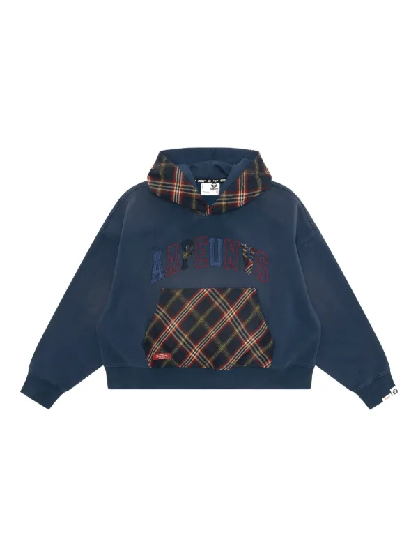 S*K様 正規品 A BATHING APE カレッジファーパーカー S ネイビ A BATHING APE® チェック アップリケ パーカー | ブルー | FARFETCH JP