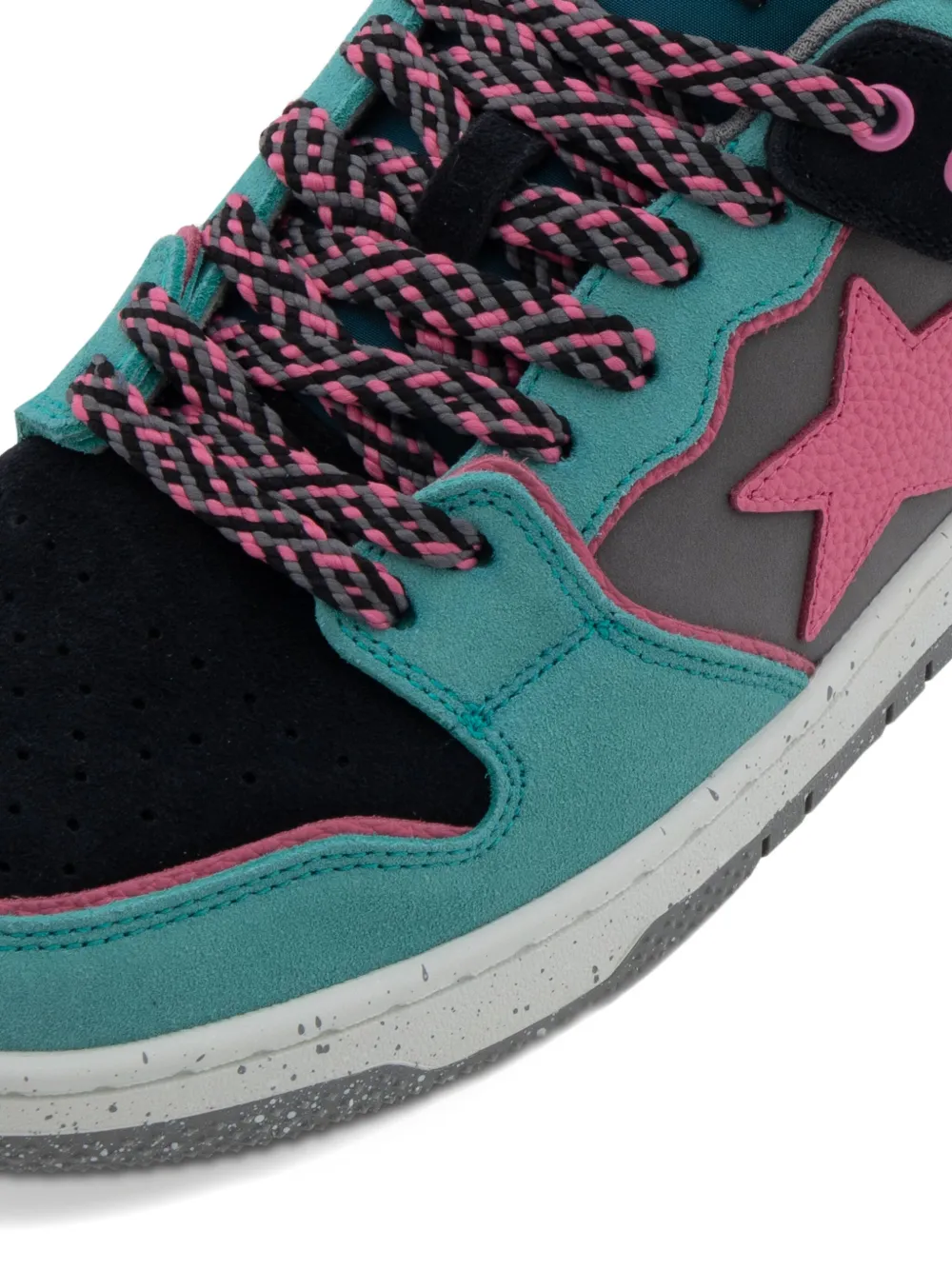 A Bathing Ape Star Appliqué Oxford Shoes In Multi