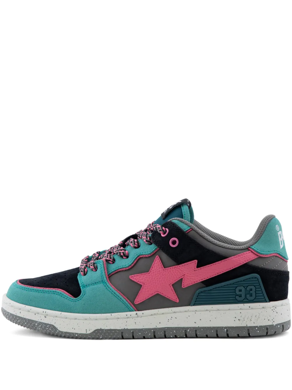 A BATHING APE® star appliqué oxford shoes | Blue | Image 1