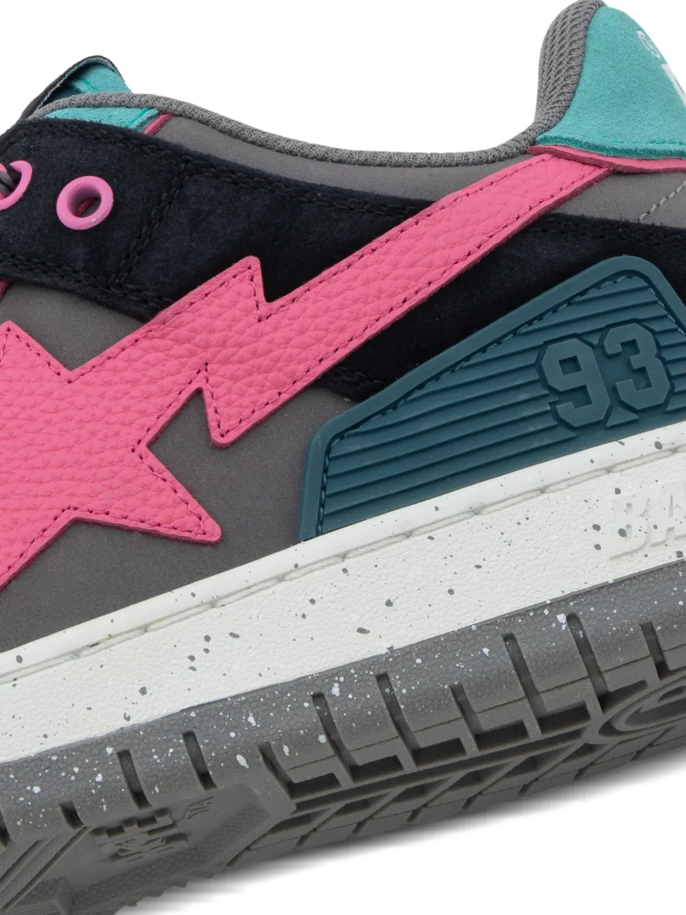 A Bathing Ape Star Appliqué Oxford Shoes In Multi