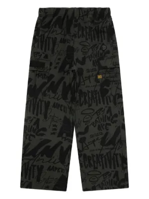 AAPE BY *A BATHING APE® カモフラージュ トラックパンツ | ブラック