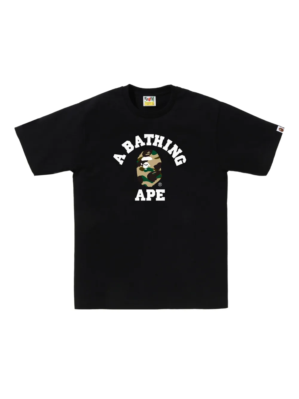 A BATHING APE® カモフラージュロゴ Tシャツ - ブラック