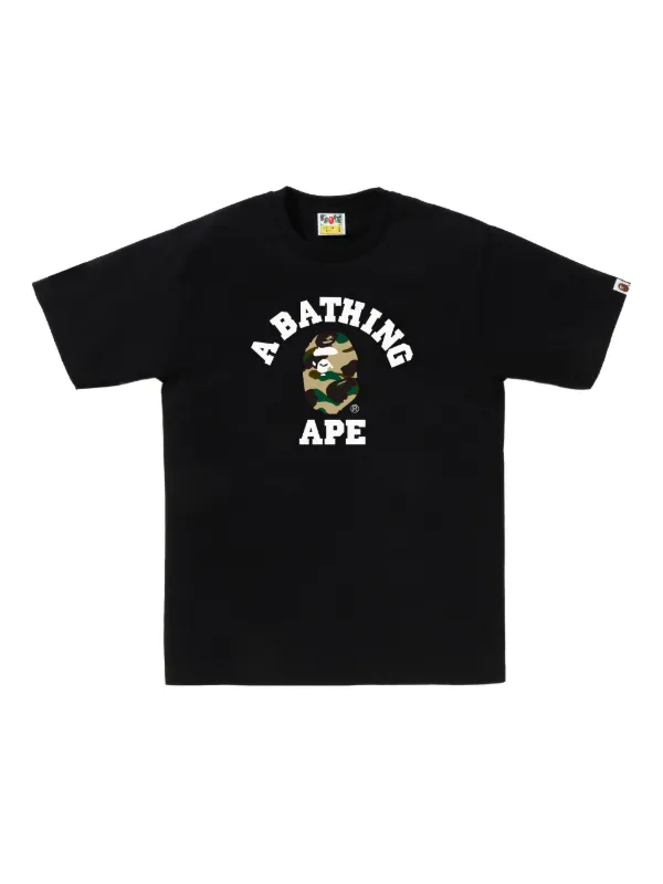 A BATHING APE® カモフラージュロゴ Tシャツ | ブラック | FARFETCH JP