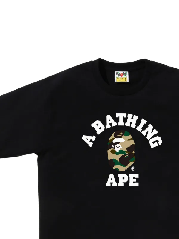 A BATHING APE® カモフラージュロゴ Tシャツ | ブラック | FARFETCH JP