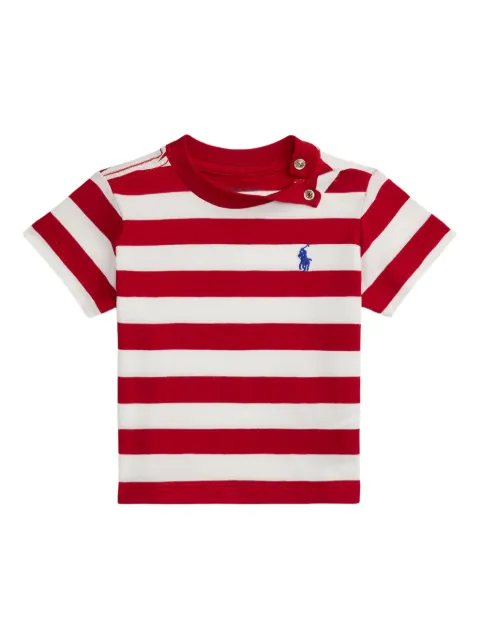 POLO RALPH LAUREN KIDS playera a rayas con logo bordado