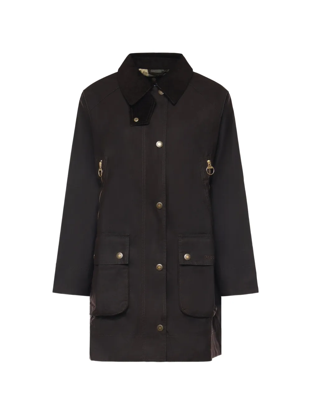 Barbour single-breasted coat - Brown