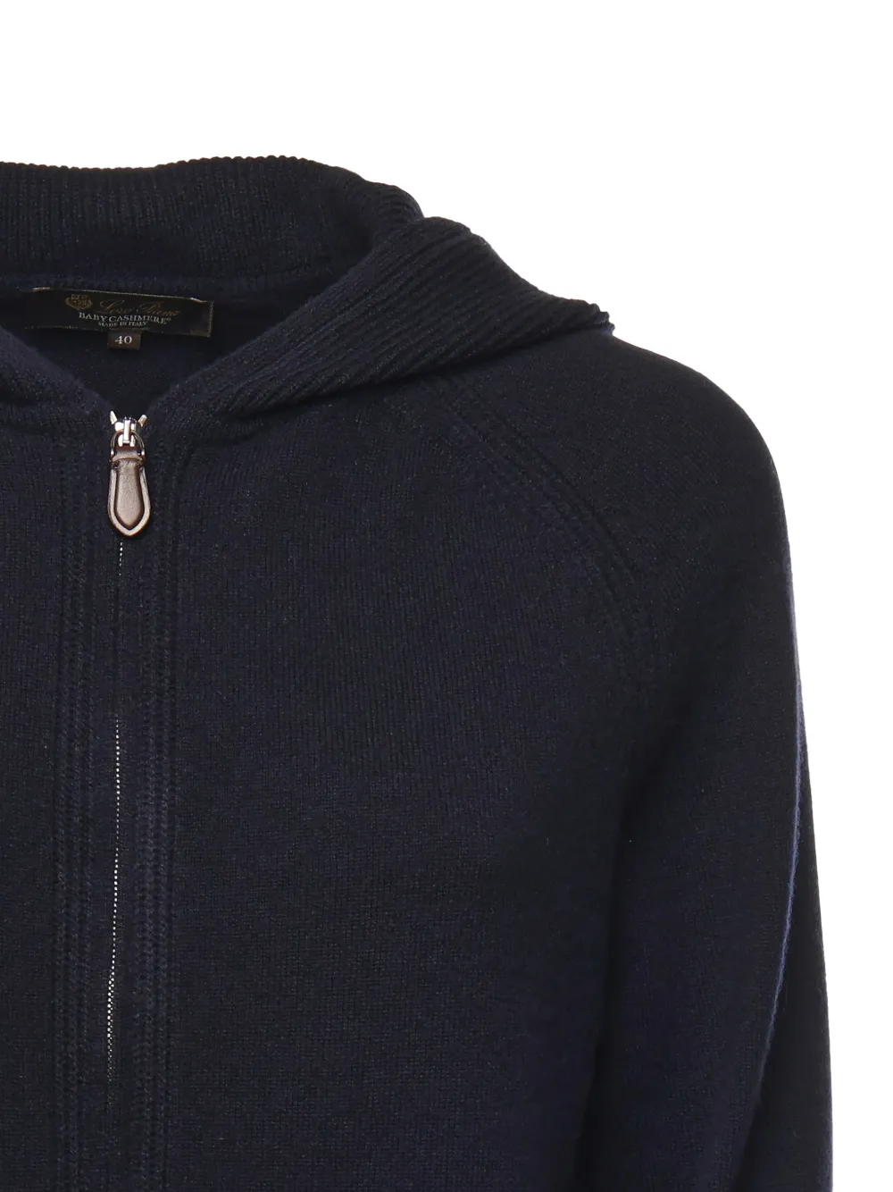 Loro Piana Hooded Zip Cardigan In Blue
