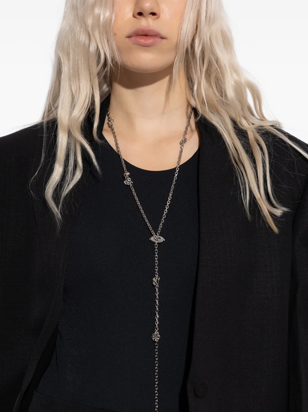 Jil Sander knot-details chain necklace - Zilver